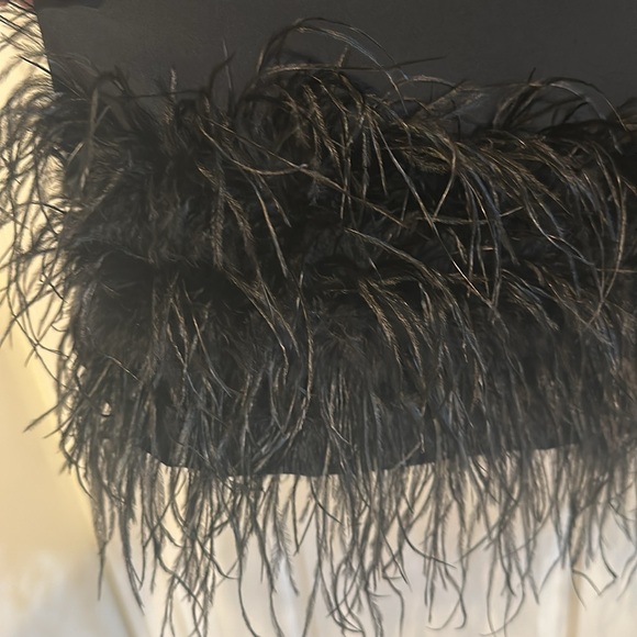 Marielle Black Feather Dress NWT - Picture 3 of 6